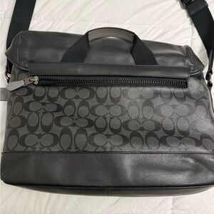 Coach Black Messenger Bag with Leather Accents